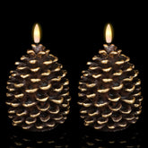 Wondise pine cone flameless candles with timer provide safe, cozy lighting for holidays.