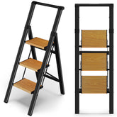 Wood Nymph 3-step ladder with handle design for steady climbs.