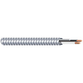 Woods Armorlite MC cable with aluminum armor for durable power distribution.