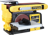 Woodskil belt-disc sander combo front view showing compact, powerful finishing capability