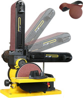 Woodskil 4.3A belt sander in action with 4x36 belt for fast material removal.