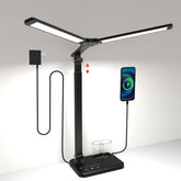 Woputne LED desk lamp dual heads provide wide, even illumination for readings.