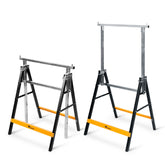WORKESS saw horses 2-pack folded flat for easy storage and transport.