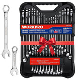 WORKPRO 32-piece wrenches set with SAE and metric sizes for versatile automotive repairs