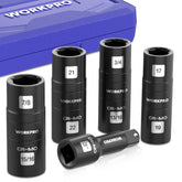 WORKPRO 5-piece impact socket set with 1/2-inch drive and dual-head sockets for efficiency.