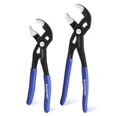 WORKPRO 7-10 inch groove joint pliers set showing wide opening for diverse fittings