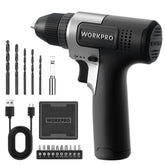 WORKPRO 8V drill in hand for quick home projects