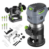 WORKPRO compact router kit front view highlighting compact, precise handheld design.