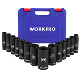 WORKPRO deep impact socket 10mm for secure high-torque fasteners in automotive work.