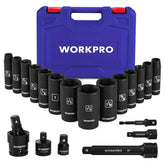 WorkPro 1/2in deep socket set for heavy automotive tasks.
