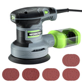 WORKPRO 5-Inch random orbit sander with dust canister for cleaner sanding