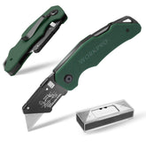 WorkPro folding knife with G10 handle close-up showing slip-resistant grip for controlled cuts
