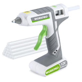 WORKPRO full-size cordless glue gun, ready for DIY tasks with fast heating