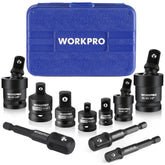 WORKPRO impact socket adapter set with case for organized tool storage and quick access.