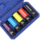 WORKPRO lug nut socket set 15mm with non-marring design protects rims during removal