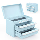 WORKPRO mini metal tool box with two drawers in macaron color for organized storage