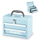 WORKPRO portable mini tool box with top storage for organized DIY projects
