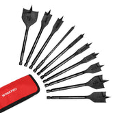 WORKPRO spade bits set with storage case for organized woodworking.