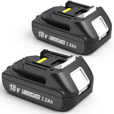 Worthmah 2-pack 18V battery front view showing compact yet robust design for longer run time.