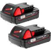 Worthmah two-pack 18V battery front view for durable power on the job