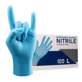 Wostar large powder-free nitrile gloves with 4mil thickness offering reliable grip for exams and daily tasks.