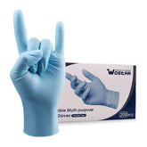 Wostar disposable nitrile gloves large 4 mil pack, durable protection.