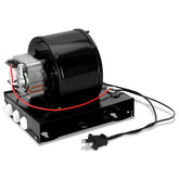 WOUDY S97017063 heater motor assembly front view emphasizes compact design for easy mounting