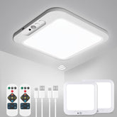 Wowatt battery ceiling light with remote control for adjustable overhead lighting