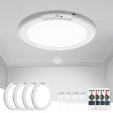 wowatt four-pack battery ceiling lights for easy wireless installation and energy savings.