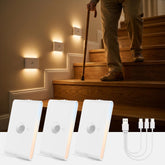 wowatt rechargeable night light on wall with magnetic mount for quick setup