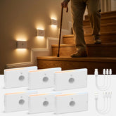 wowatt six-pack stair lights with magnetic mount for quick, drill-free installation.
