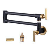 WOWOW pot filler with black gold finish and solid brass construction.