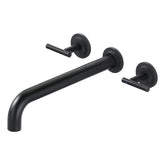 WOWOW wall-mounted tub filler with 12-inch spout for wide reach.