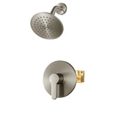 WRISIN shower faucet set with brushed nickel 6-inch rain shower head for a refreshing spray