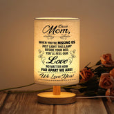 WSYEAR mom-lamp shade with heart message on bedside table