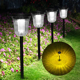 WTGEGF solar pathway lights 4-pack brighten walkways and driveways.