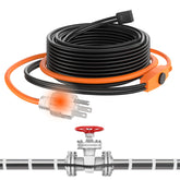WUKHG 60ft pipe heat tape with thermostat for reliable pipe warming in cold weather