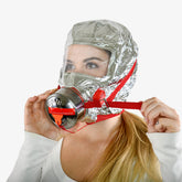 WWILKEN Fire Escape Mask hood front view showing compact emergency protection