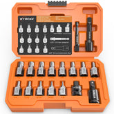 WYBENZ 17Pcs Screw Extractor Set front view highlights comprehensive kit for versatile repairs.