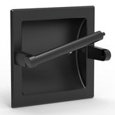 WZRUA matte black recessed toilet paper holder front view for sleek bathroom style