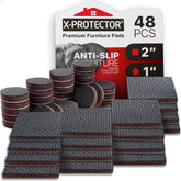 X-Protector round 1in non-slip pad securing furniture to hardwood floors