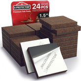 X-Protector 24-pack square felt pads protect hard floors during furniture movement.