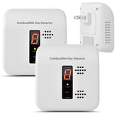 Xalire gas leak detector front view with plug-in design for home safety.