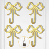 XHIPY gold bow wall hook front view shows sturdy metal construction for durable organization