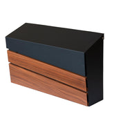 xhlokk wall-mount mailbox with walnut wood panel for outdoor durability