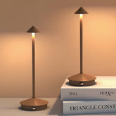 XIH 2-pack LED table lamps in brown provide cordless convenience for any room.