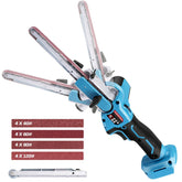 XIIW cordless belt sander with brushless motor for precise control in tight corners.