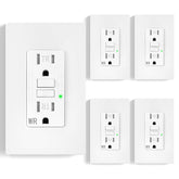 XimaoEase GFCI outlet front view with a sleek matte white finish for safe installation.