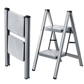 XinSunho 2-Step Ladder extended for high shelf reach and stability.
