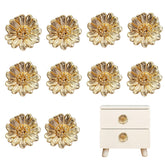 Xinally gold flower knob close-up showing detailed petal design for elegant furniture updates